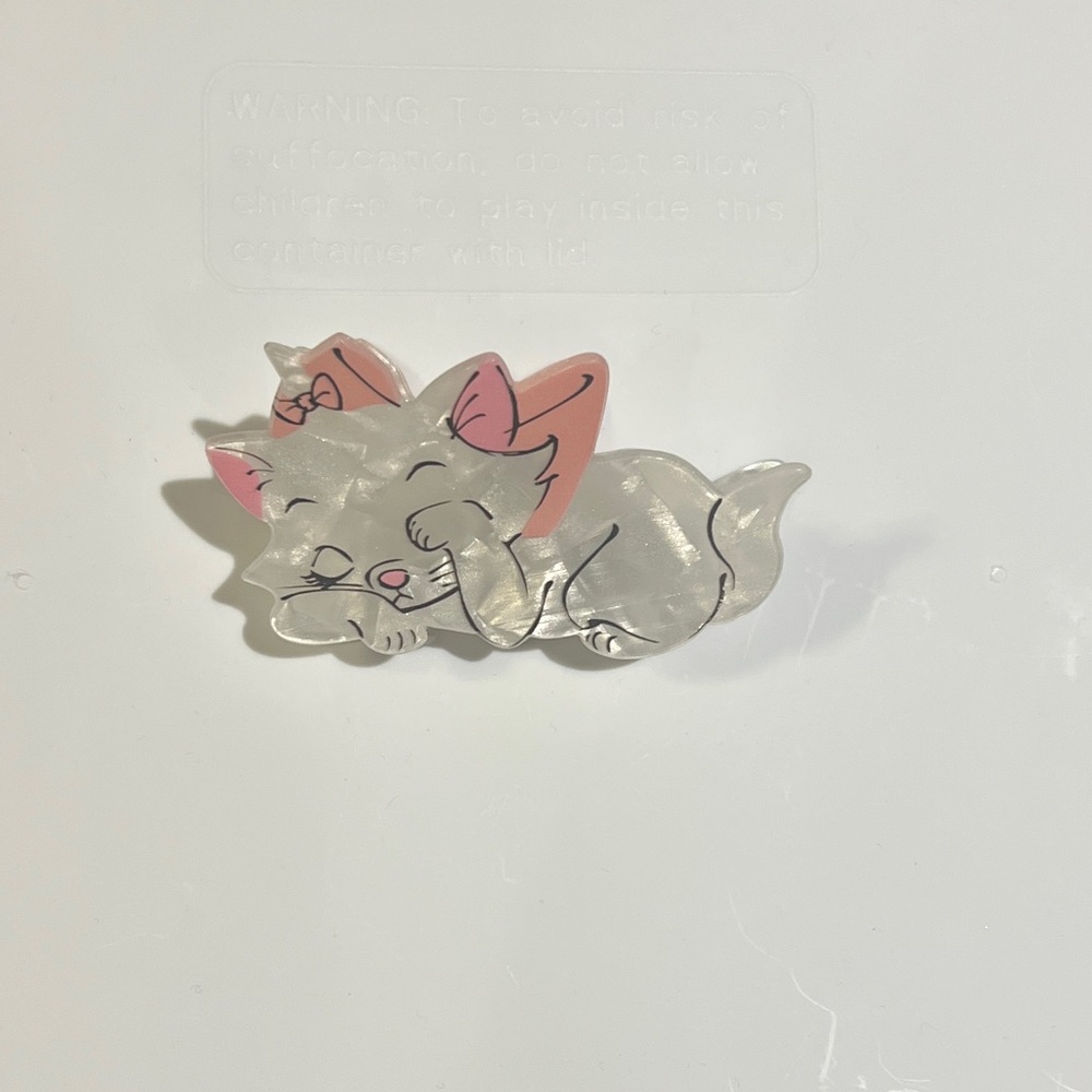 Disney's Aristocats - Marie Hair Clip Claw Coquette Light Pink Ribbon NWT